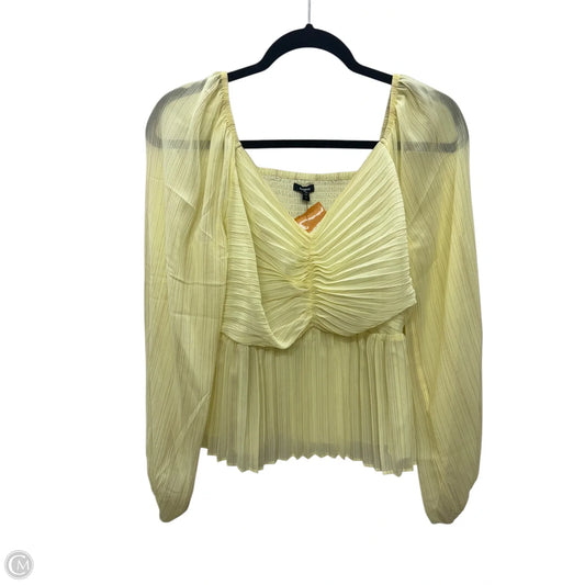 Top Long Sleeve By Express In Yellow, Size: M