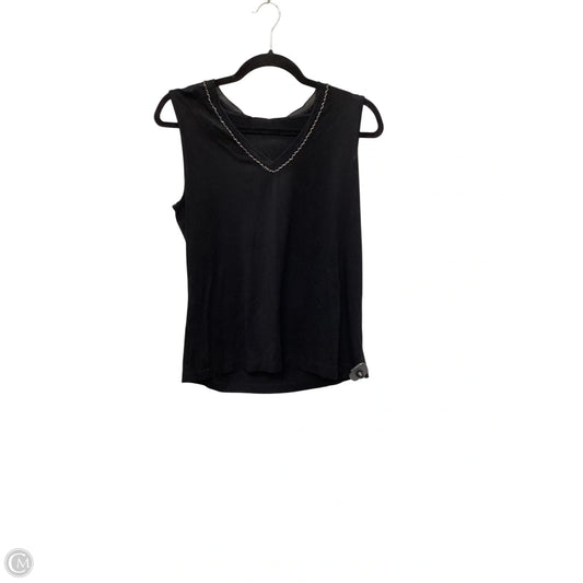 Top Sleeveless By Chicos In Black, Size: M
