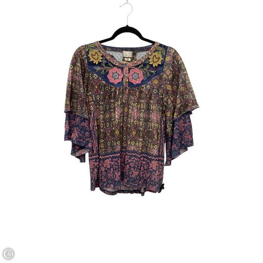 Top 3/4 Sleeve By Anthropologie In Multi-colored, Size: S