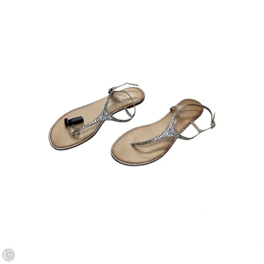 Sandals Flats By Chinese Laundry In Silver, Size: 11