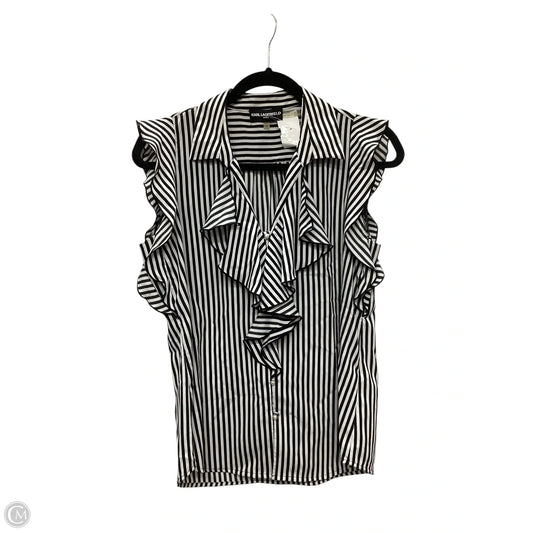 Top Sleeveless Designer By Karl Lagerfeld In Black & White, Size: S