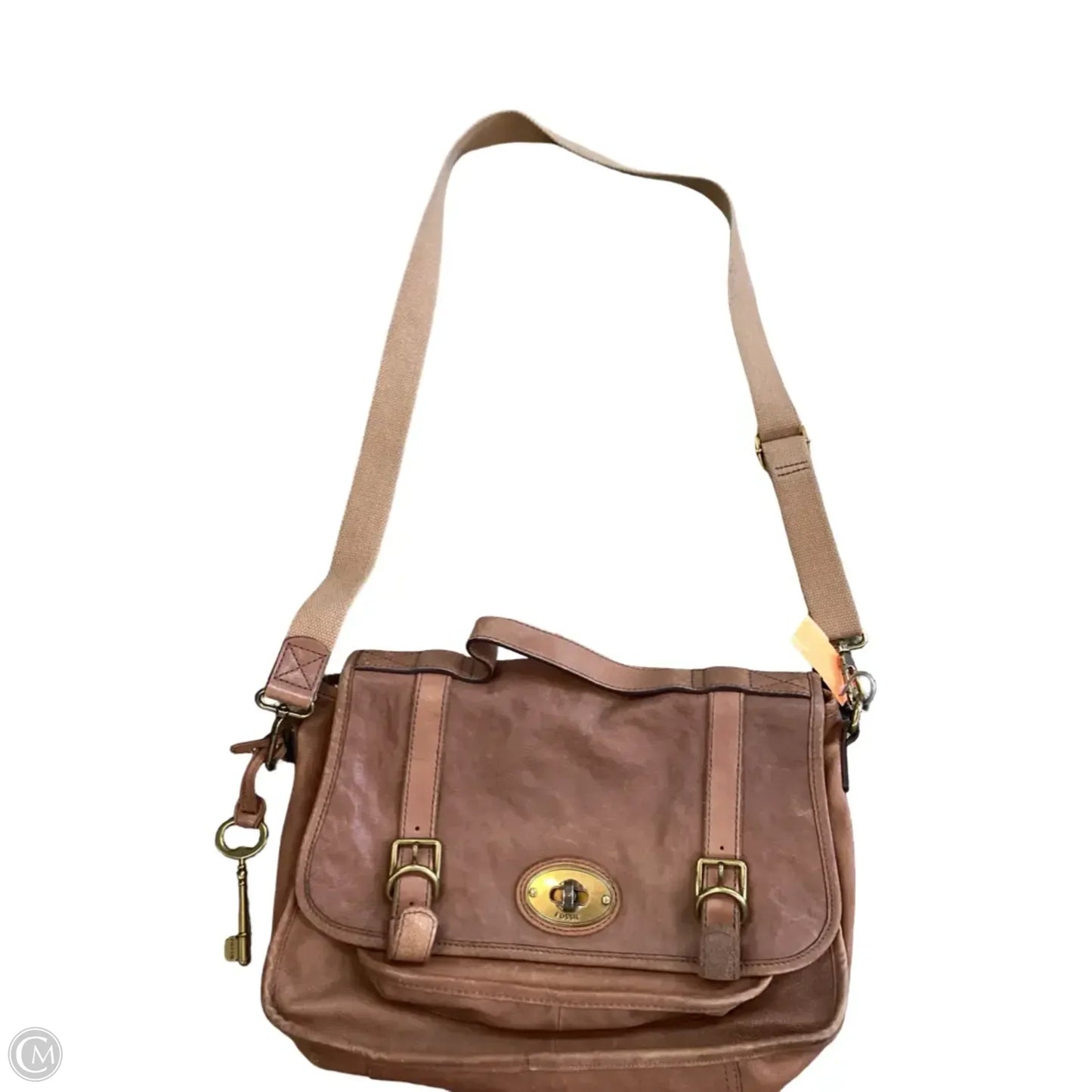 Crossbody Leather By Fossil, Size: Medium