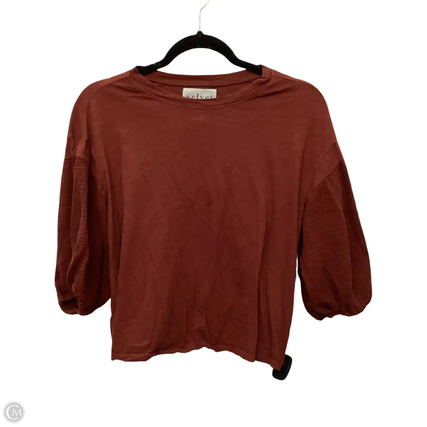 Top Short Sleeve By Anthropologie In Brown, Size: Xs