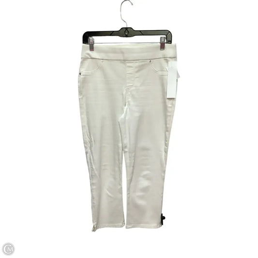 Jeans Cropped By Chicos In White Denim, Size: 2