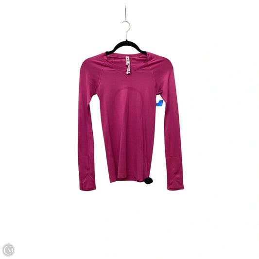 Athletic Top Long Sleeve Crewneck By Lululemon In Pink, Size: 2