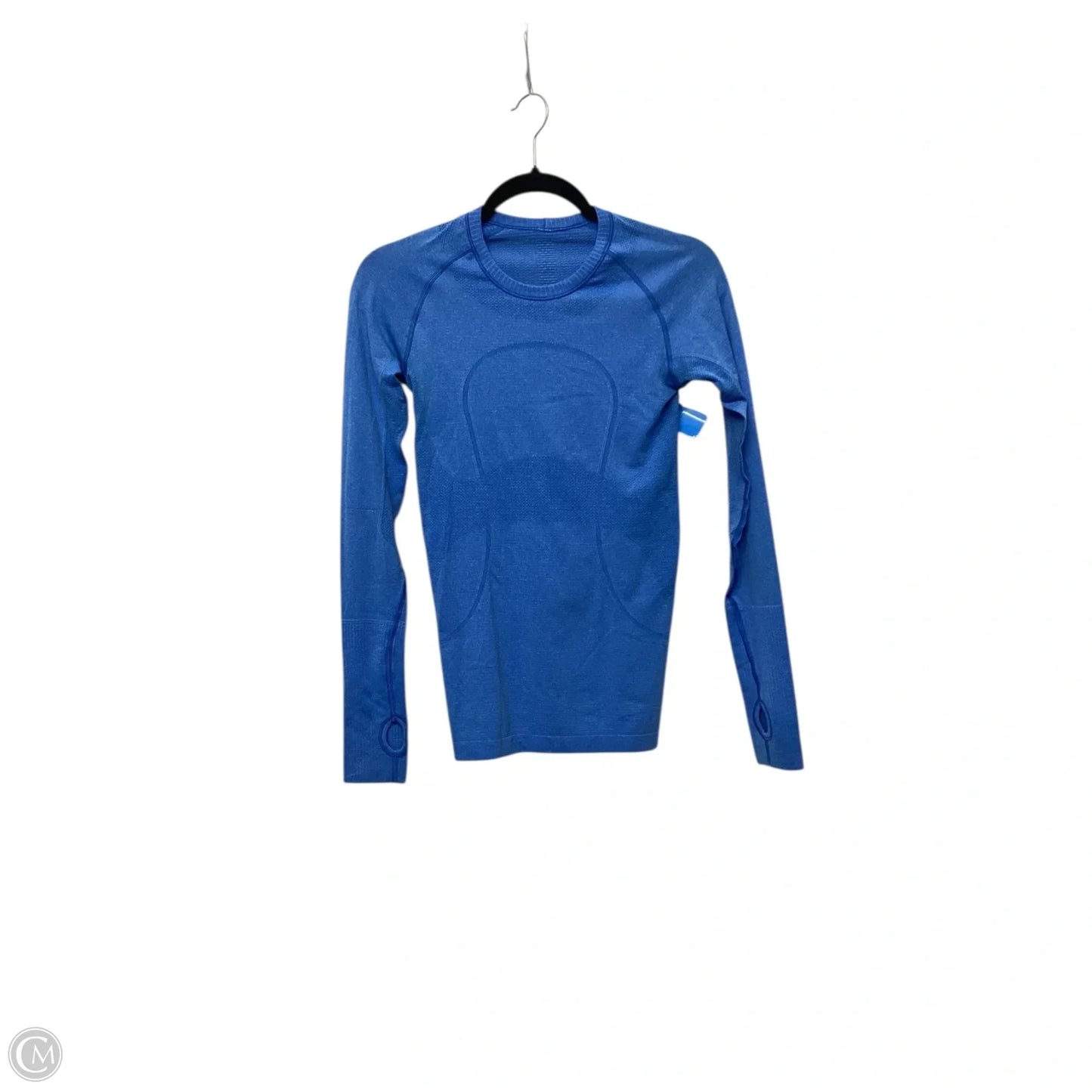Athletic Top Long Sleeve Collar By Lululemon In Blue, Size: 4
