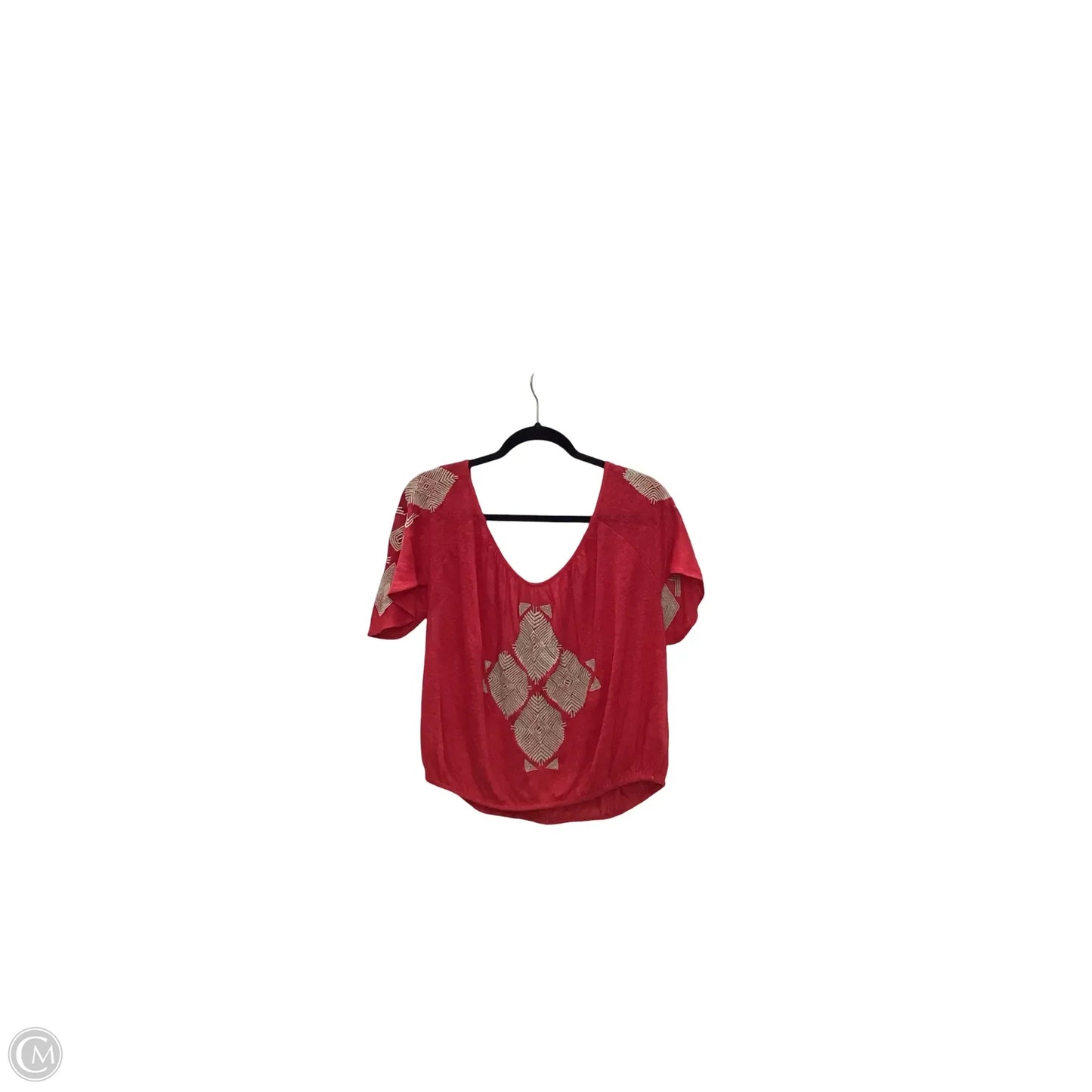 Blouse Short Sleeve By Free People In Red, Size: S