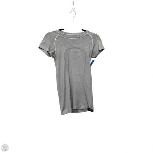 Athletic Top Short Sleeve By Lululemon In White, Size: 4