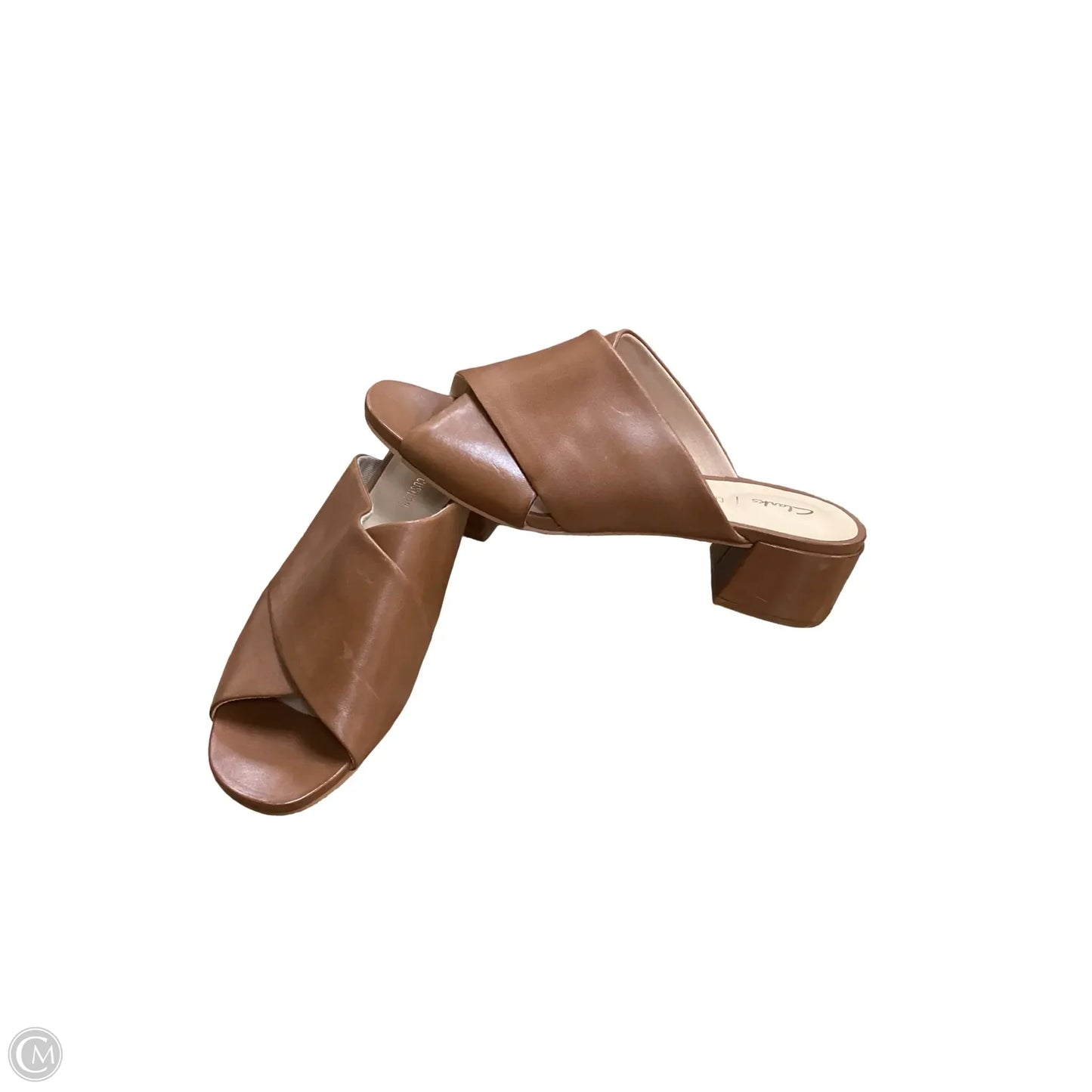 Sandals Heels Block By Clarks In Brown, Size: 9