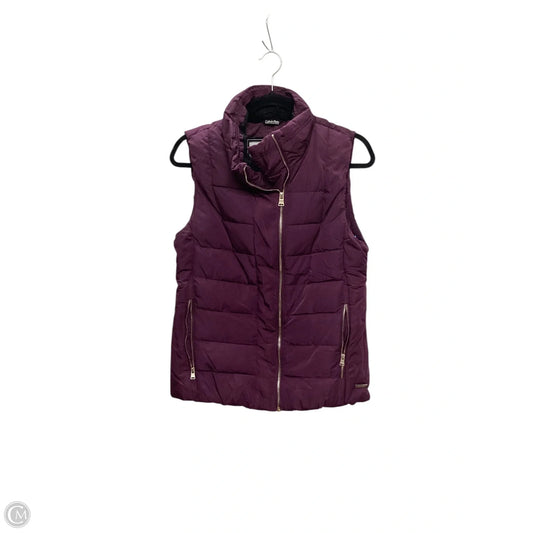 Vest Puffer & Quilted By Calvin Klein In Purple, Size: M