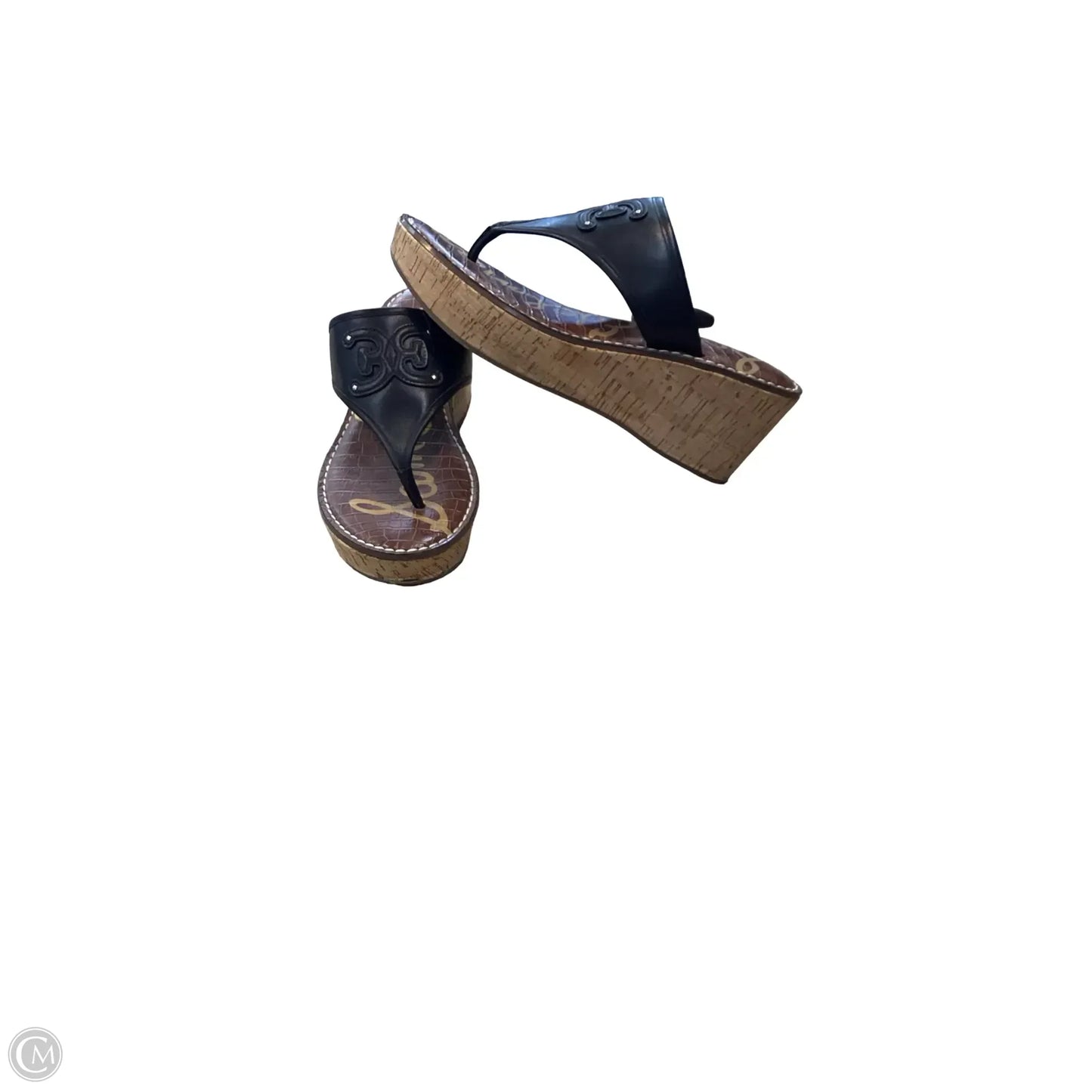 Sandals Heels Wedge By Sam Edelman In Black, Size: 10
