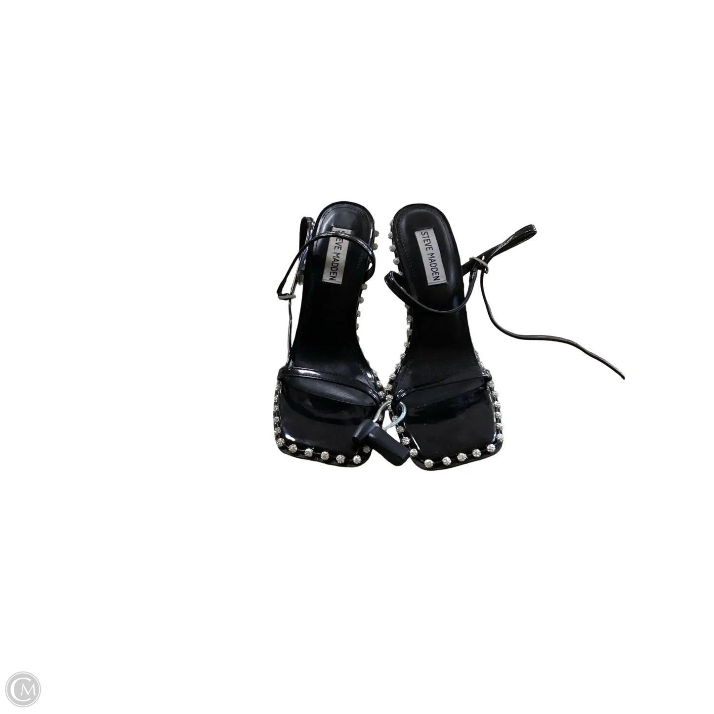 Sandals Heels Stiletto By Steve Madden In Black, Size: 7