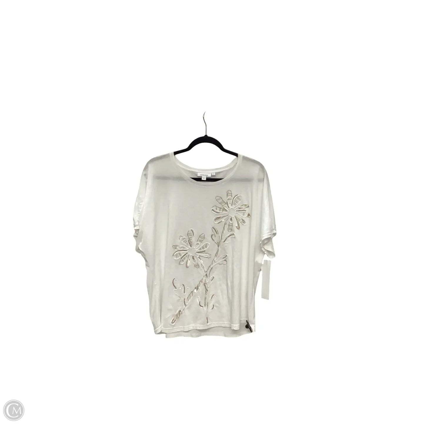 Blouse Short Sleeve By Chicos In White, Size: Xl