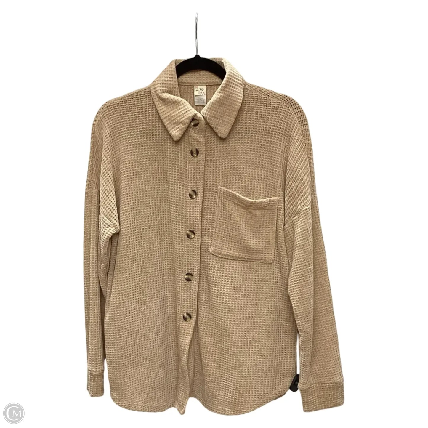 Jacket Shirt By 7th Ray In Tan, Size: S
