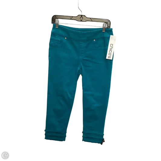 Jeans Cropped By Chicos In Blue Denim, Size: 0