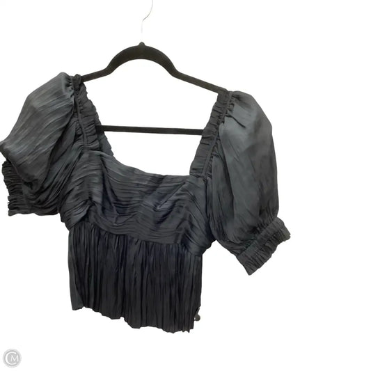 Blouse Short Sleeve By Frame In Black, Size: S