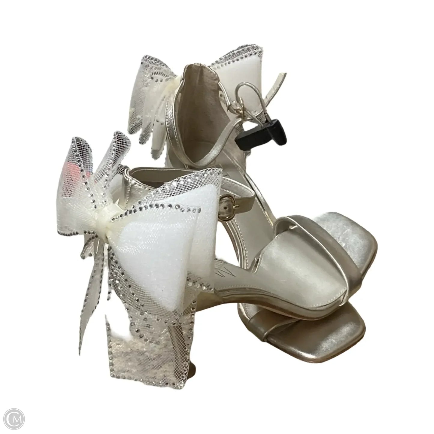 Sandals Heels Stiletto By Clothes Mentor In Silver, Size: 8