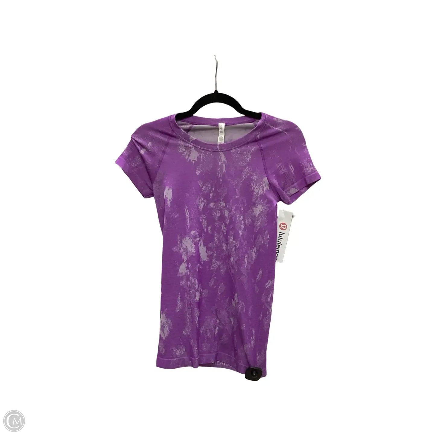 Athletic Top Short Sleeve By Lululemon In Purple, Size: 4