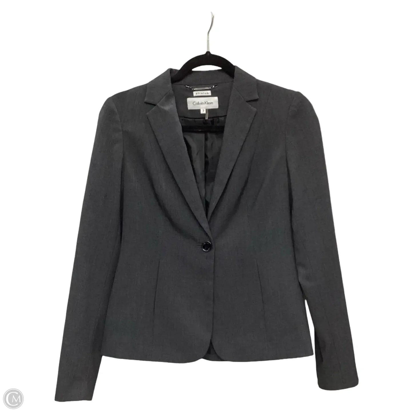 Blazer By Calvin Klein In Grey, Size: 2