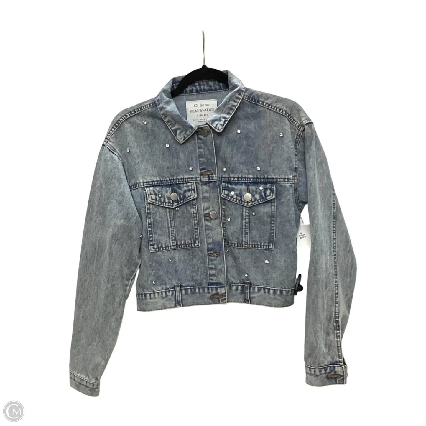 Jacket Denim By Ci Sono In Blue Denim, Size: M