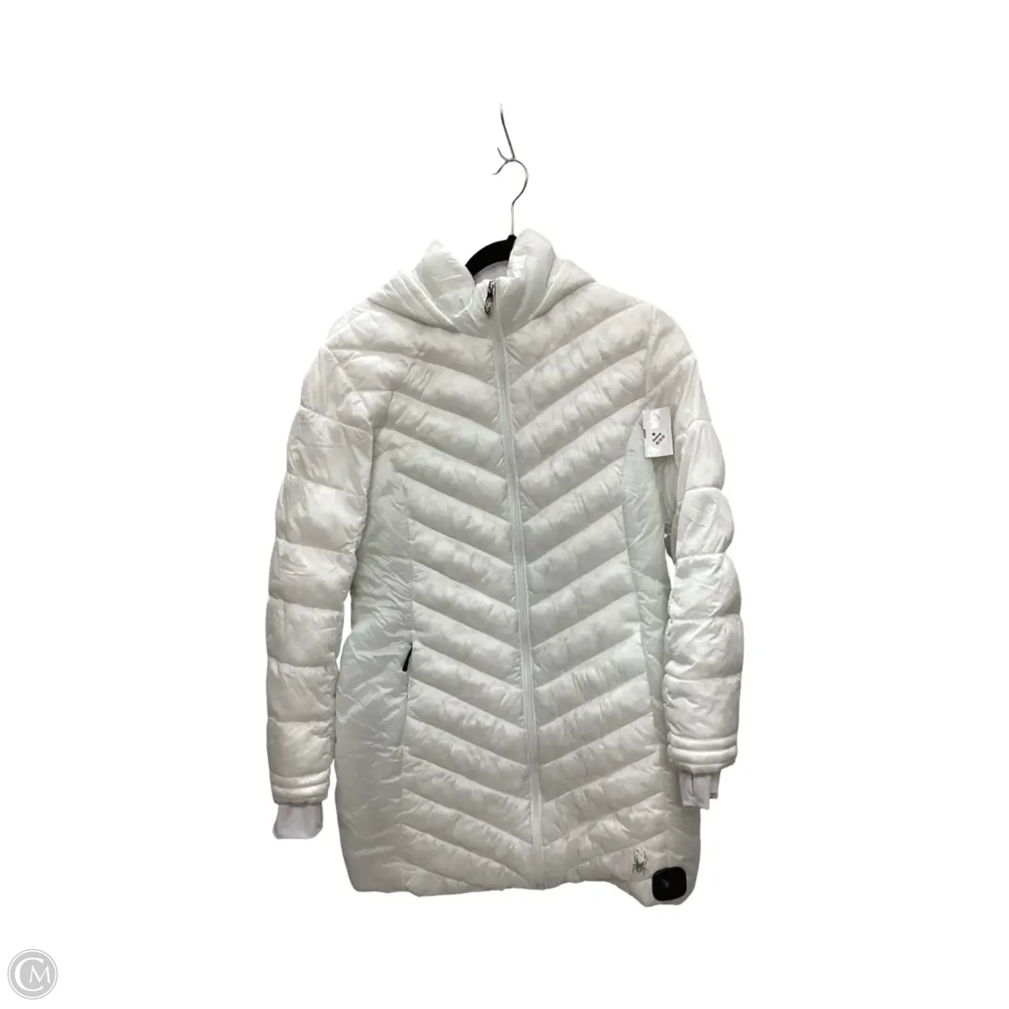 Coat Puffer & Quilted By Spyder In White, Size: M