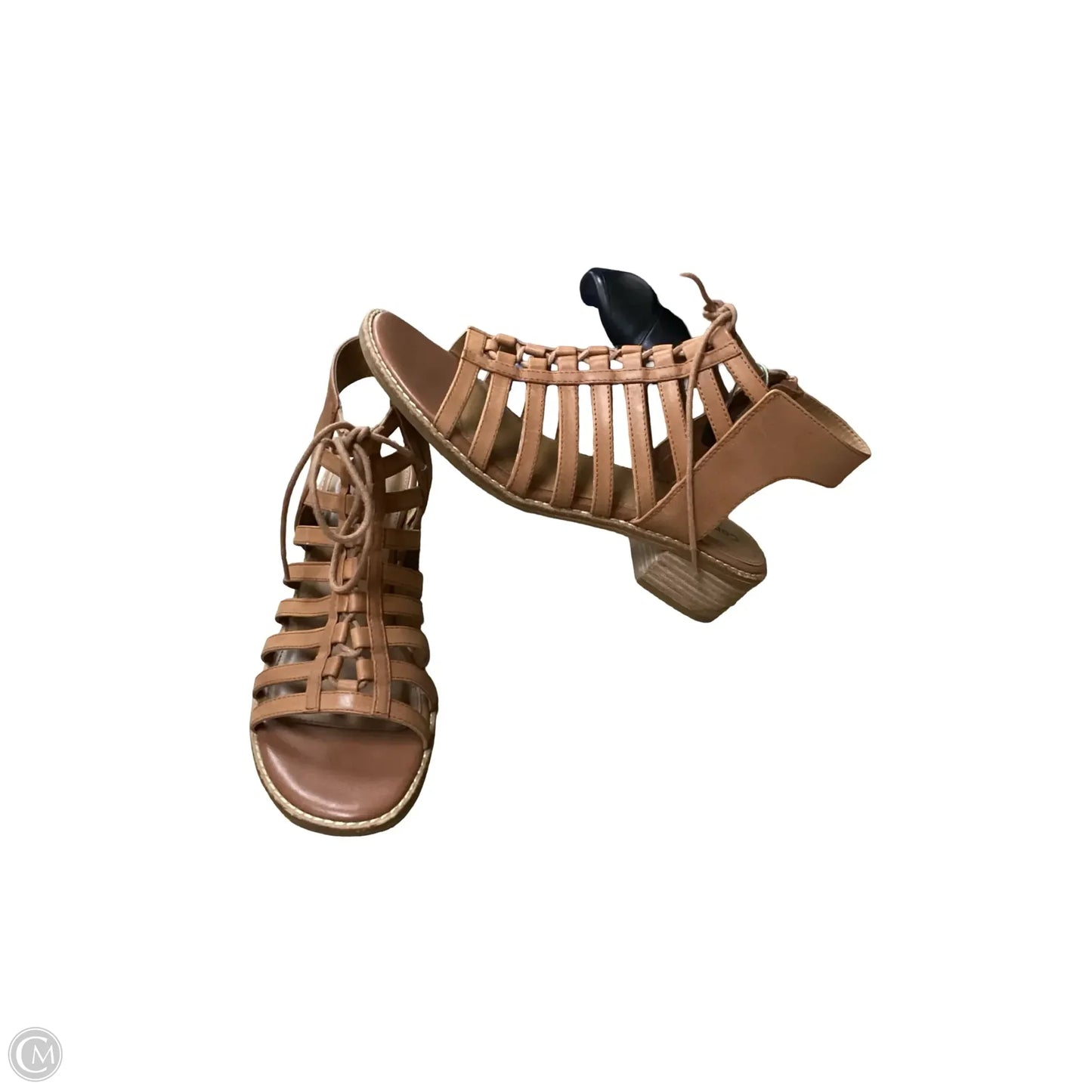 Sandals Heels Block By Comfortiva In Brown, Size: 11