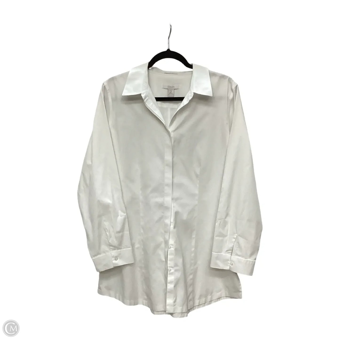 Blouse Long Sleeve By Chicos In White, Size: 2