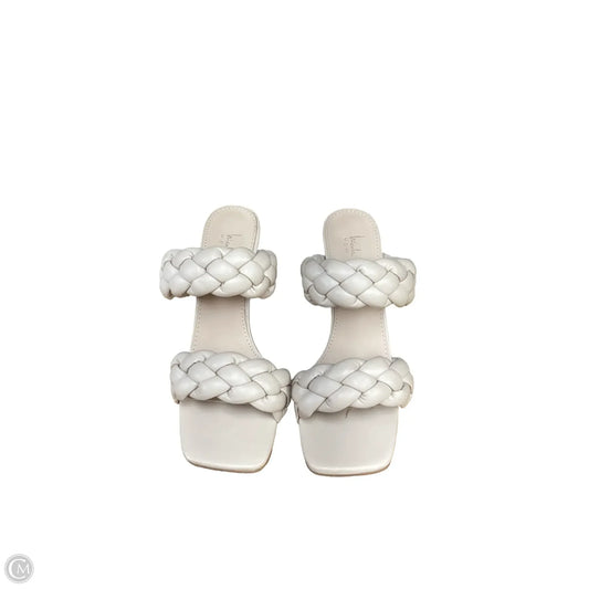 Sandals Heels Block By Nicole Miller In Tan, Size: 7