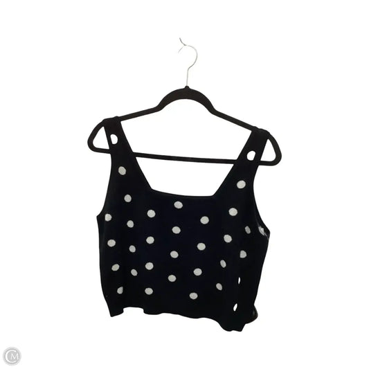 Blouse Sleeveless By VICTOR GLEMAUD  In Polkadot Pattern, Size: Xl