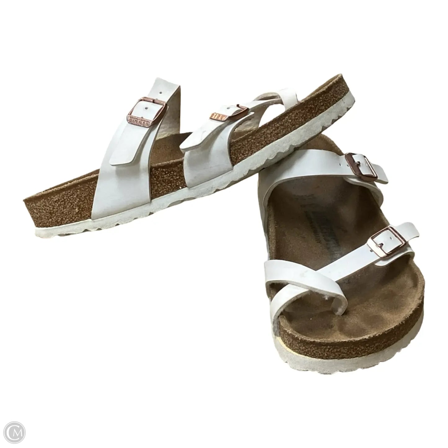 Sandals Flats By Birkenstock In White, Size: 6.5