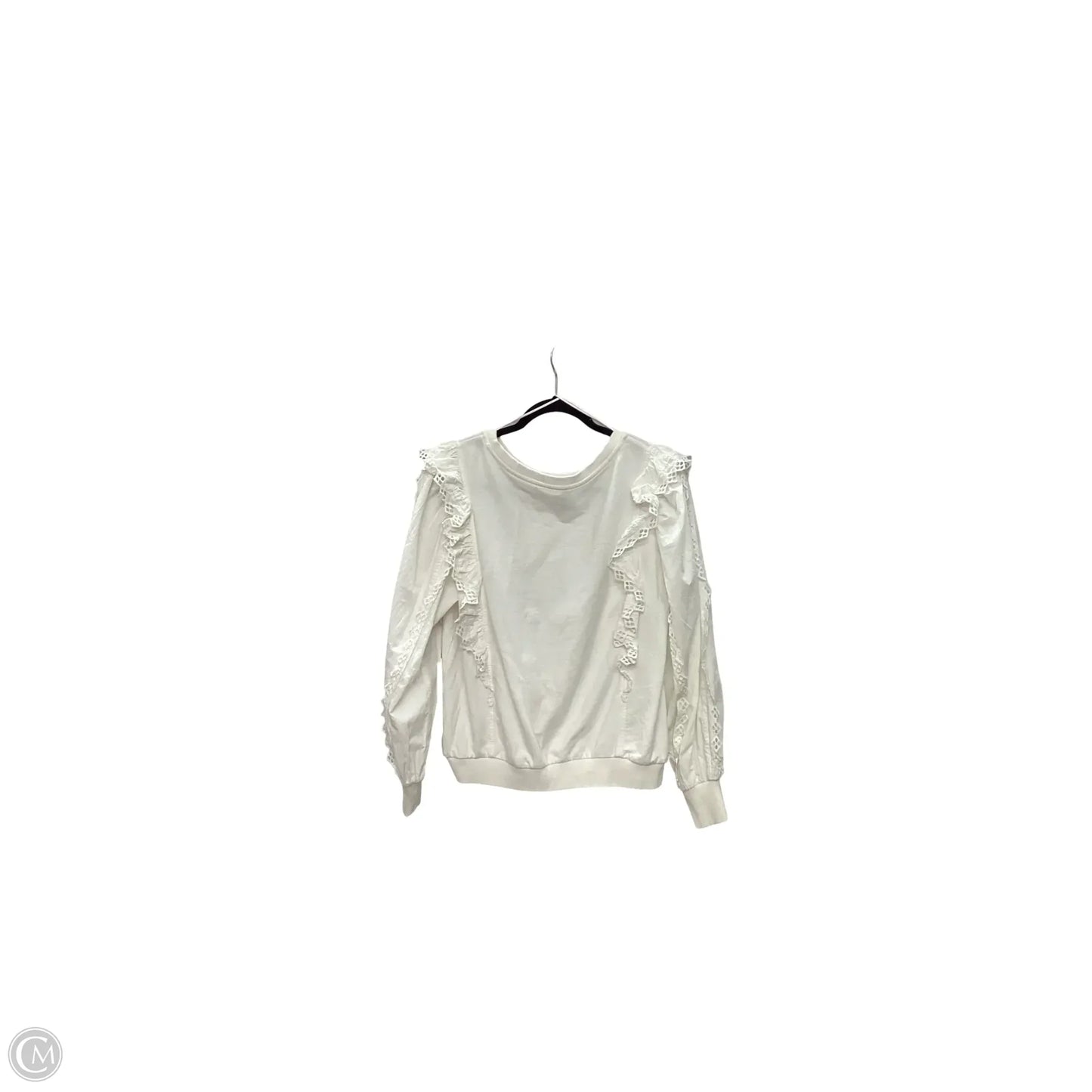 Blouse Long Sleeve By Anthropologie In White, Size: M