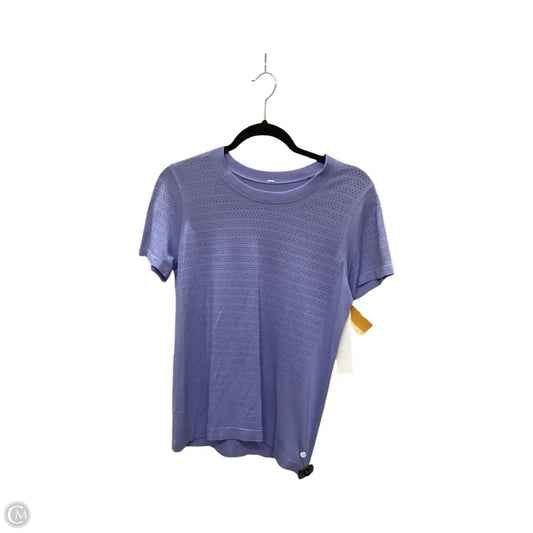 Athletic Top Short Sleeve By Lululemon In Blue, Size: 6
