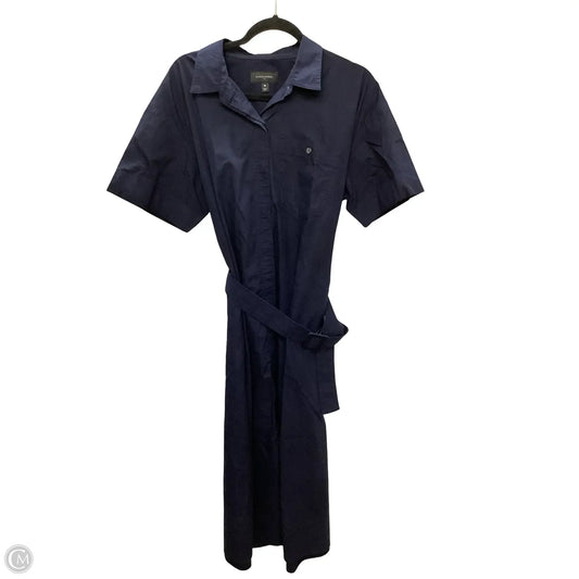 Dress Casual Midi By Banana Republic In Navy, Size: M