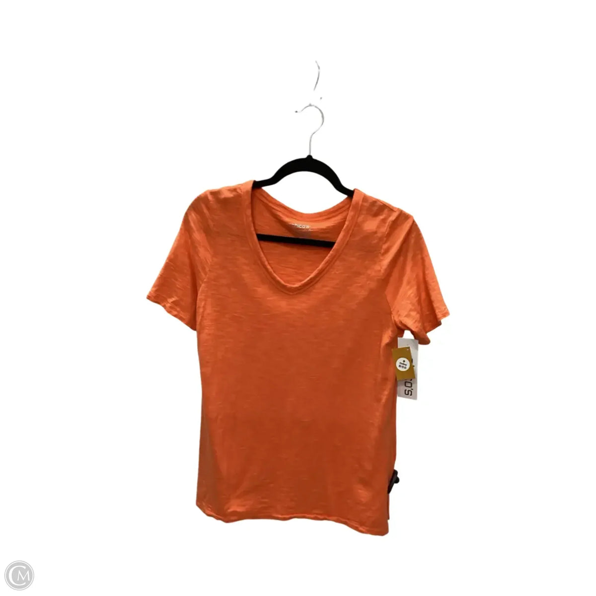 Top Short Sleeve Basic By Chicos In Orange, Size: 0