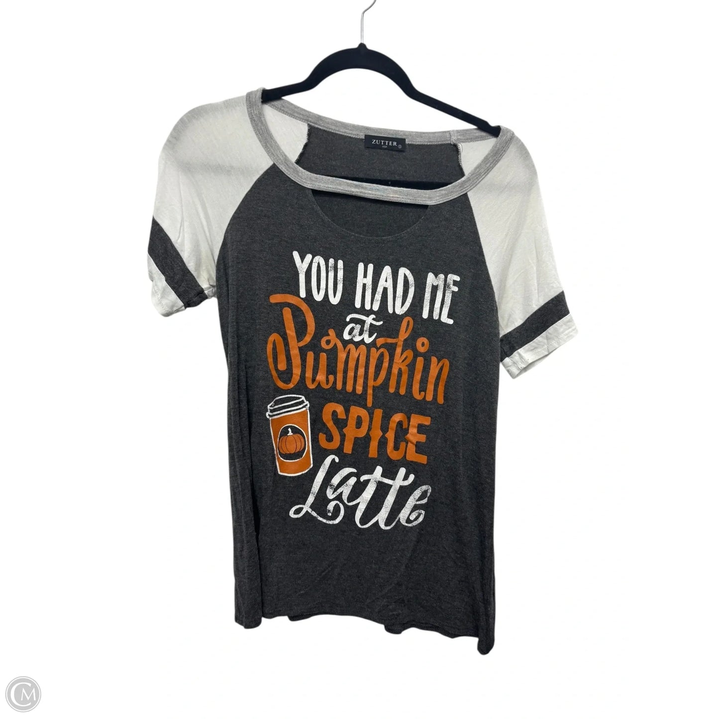 Top Short Sleeve By Zutter In Grey, Size: S