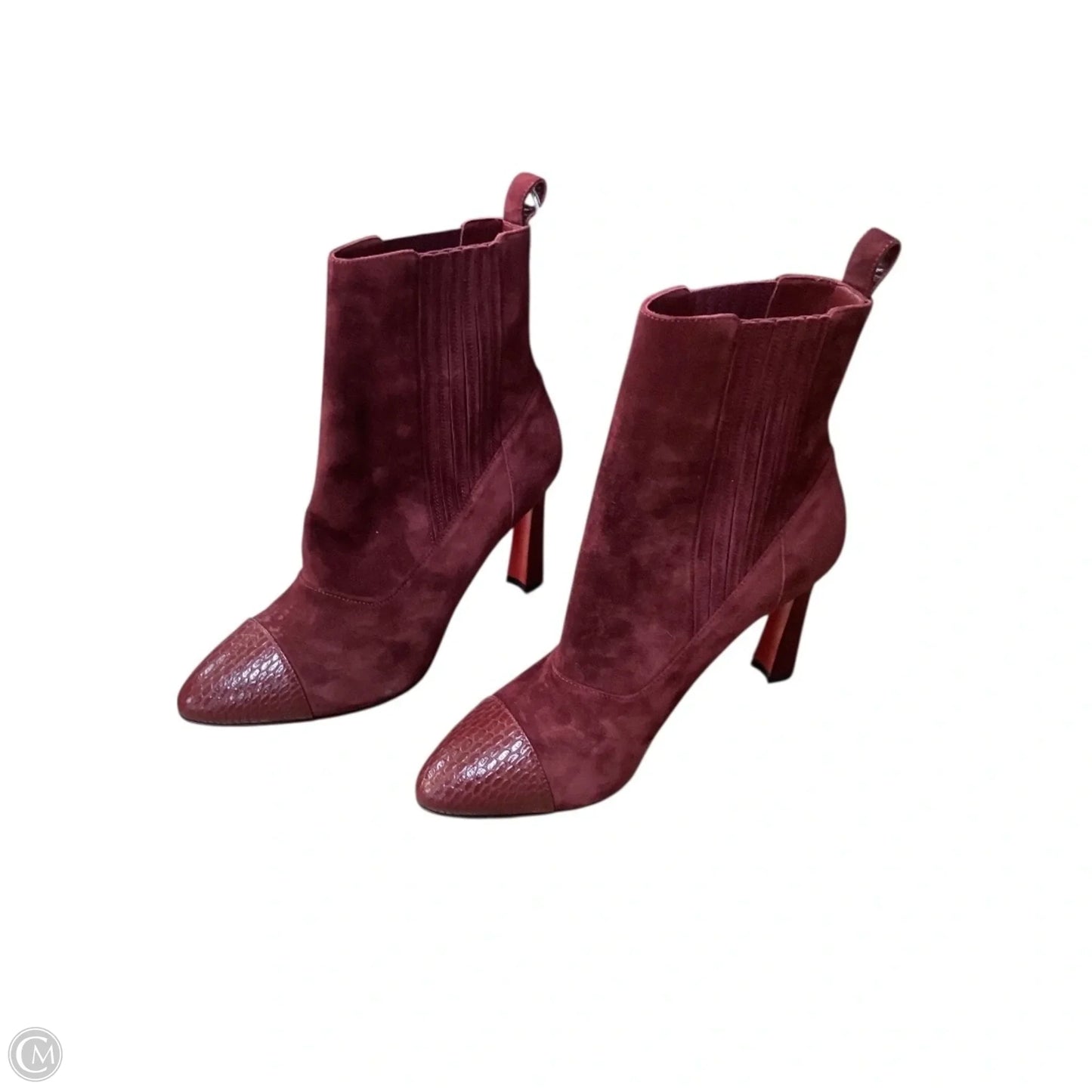 Boots Luxury Designer By Christian Louboutin In Red, Size: 6.5