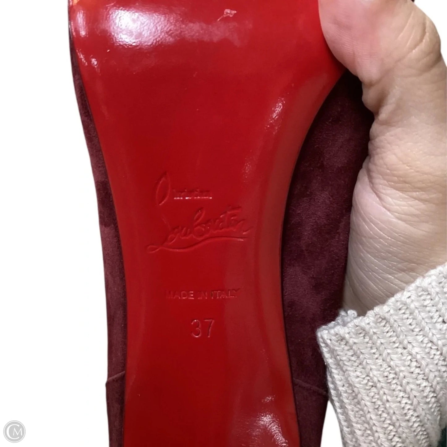 Boots Luxury Designer By Christian Louboutin In Red, Size: 6.5