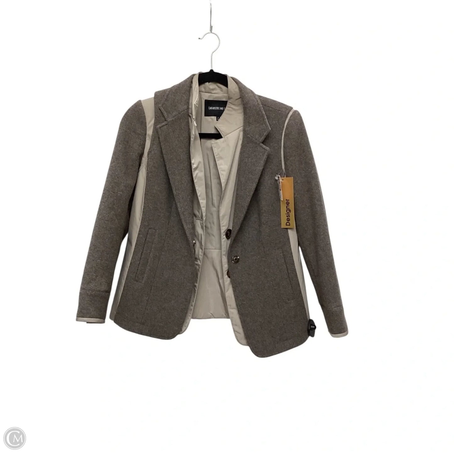 Coat Designer By Lafayette 148 In Grey, Size: 2