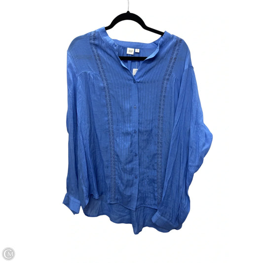 Top 3/4 Sleeve By Gap In Blue, Size: Xxl