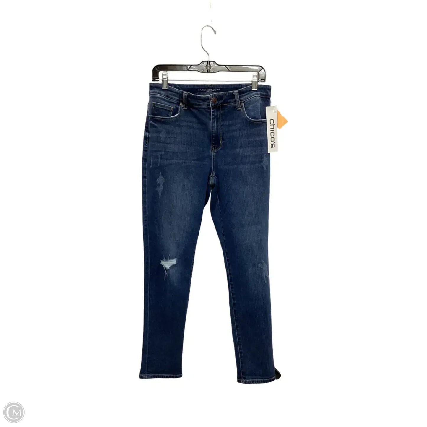 Jeans Cropped By Chicos In Blue Denim, Size: S