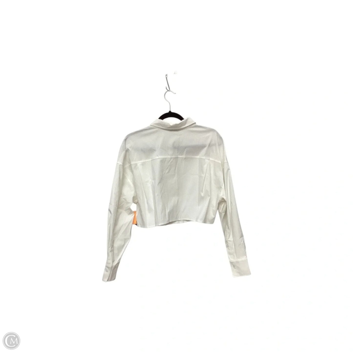 Athletic Top Long Sleeve Collar By Athleta In White, Size: L