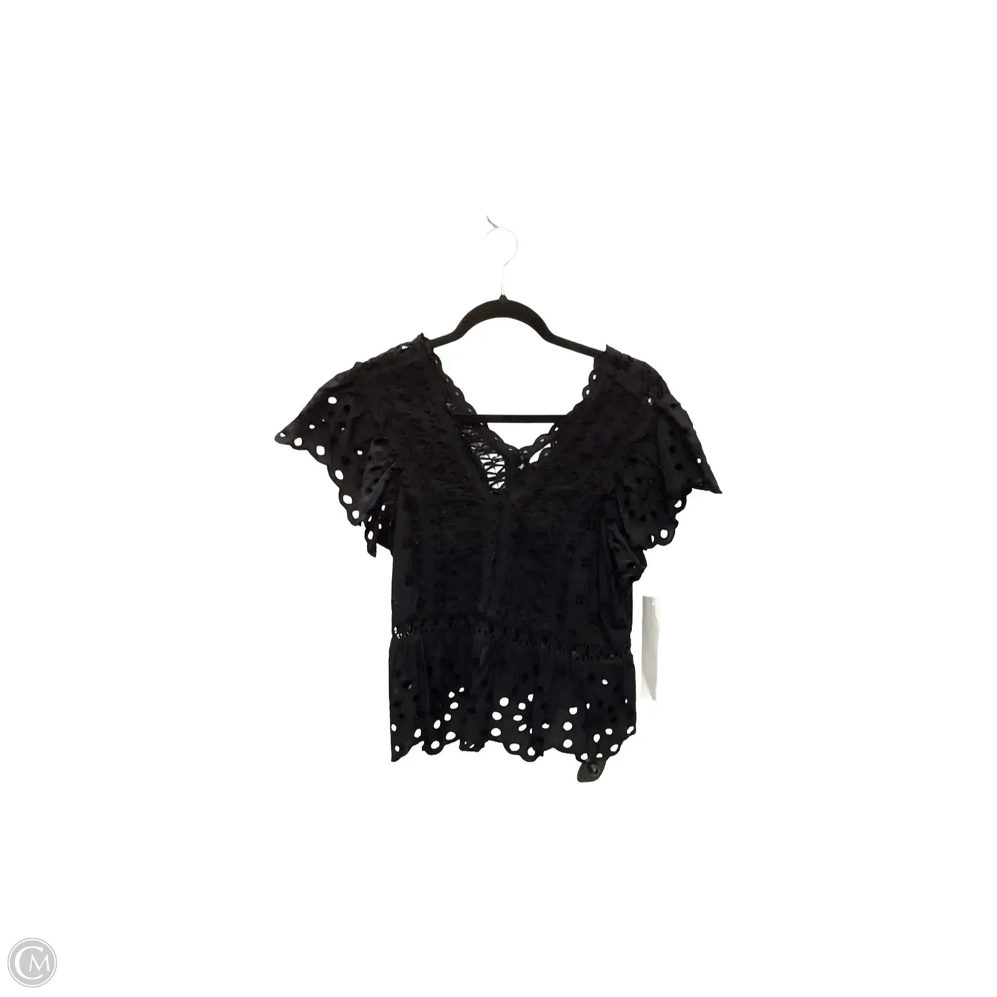 Blouse Short Sleeve By Jennifer & Grace In Black, Size: L