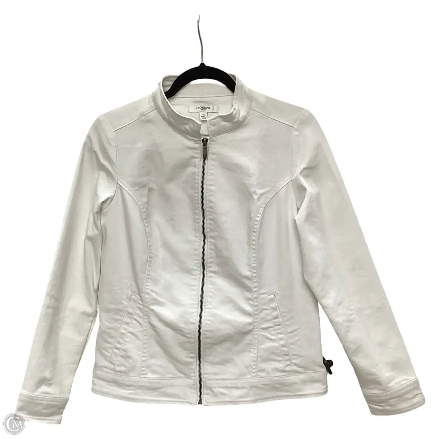 Jacket Denim By Liz Claiborne In White, Size: Xs