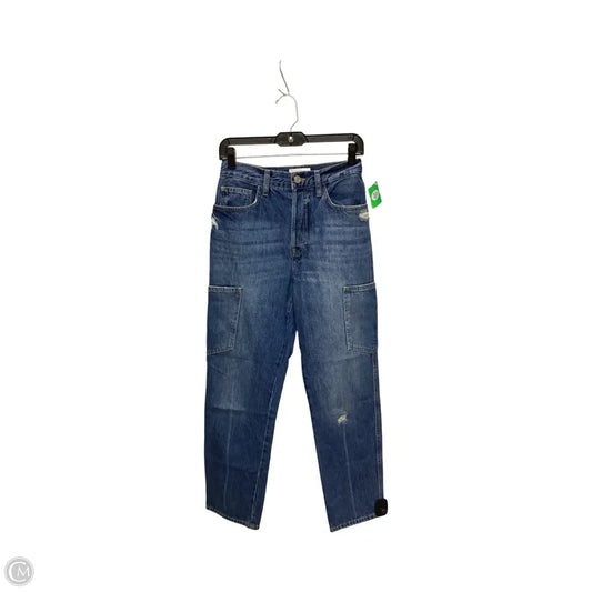 Jeans Straight By Frame In Blue Denim, Size: 4