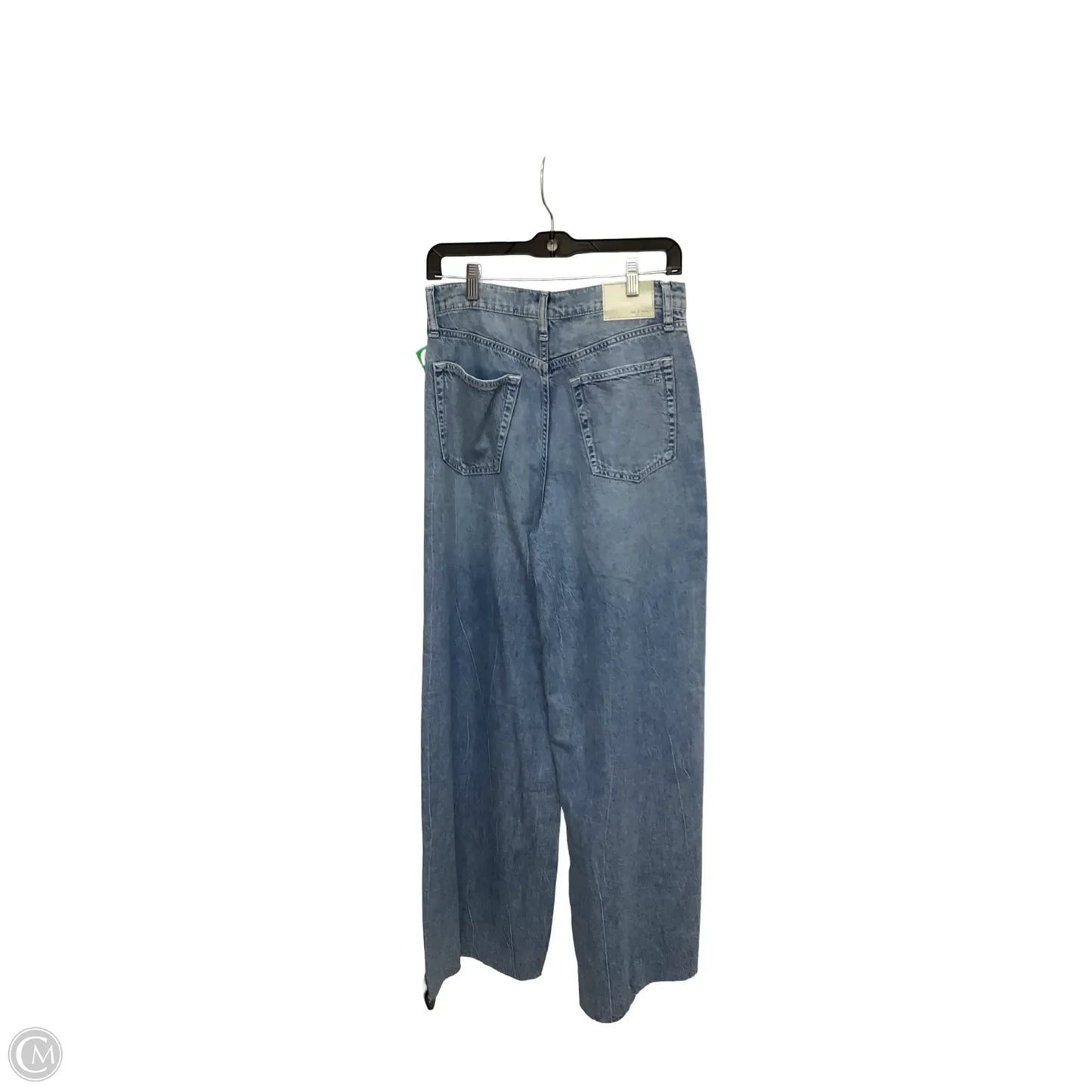 Designer Jeans Wide Leg By Rag And Bone In Blue Denim, Size: 4