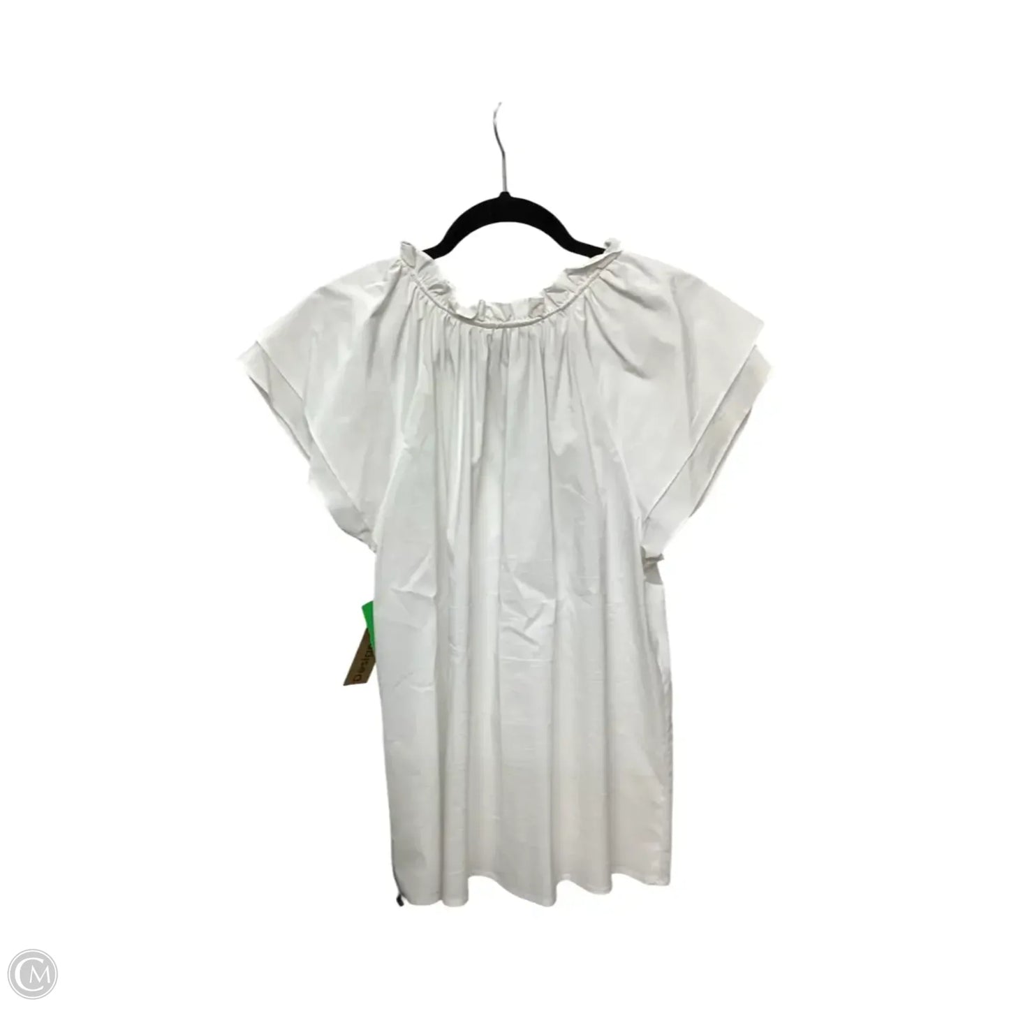 Designer Blouse Short Sleeve By Clothes Mentor In White, Size: M