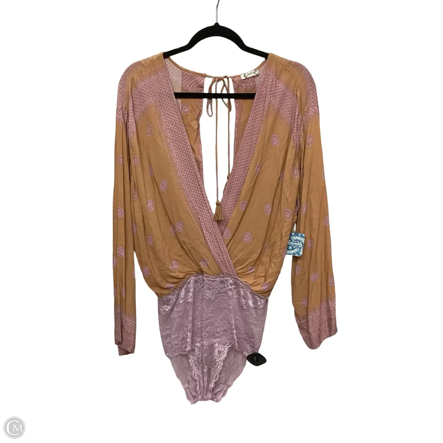 Bodysuit By Free People In Orange & Pink, Size: L