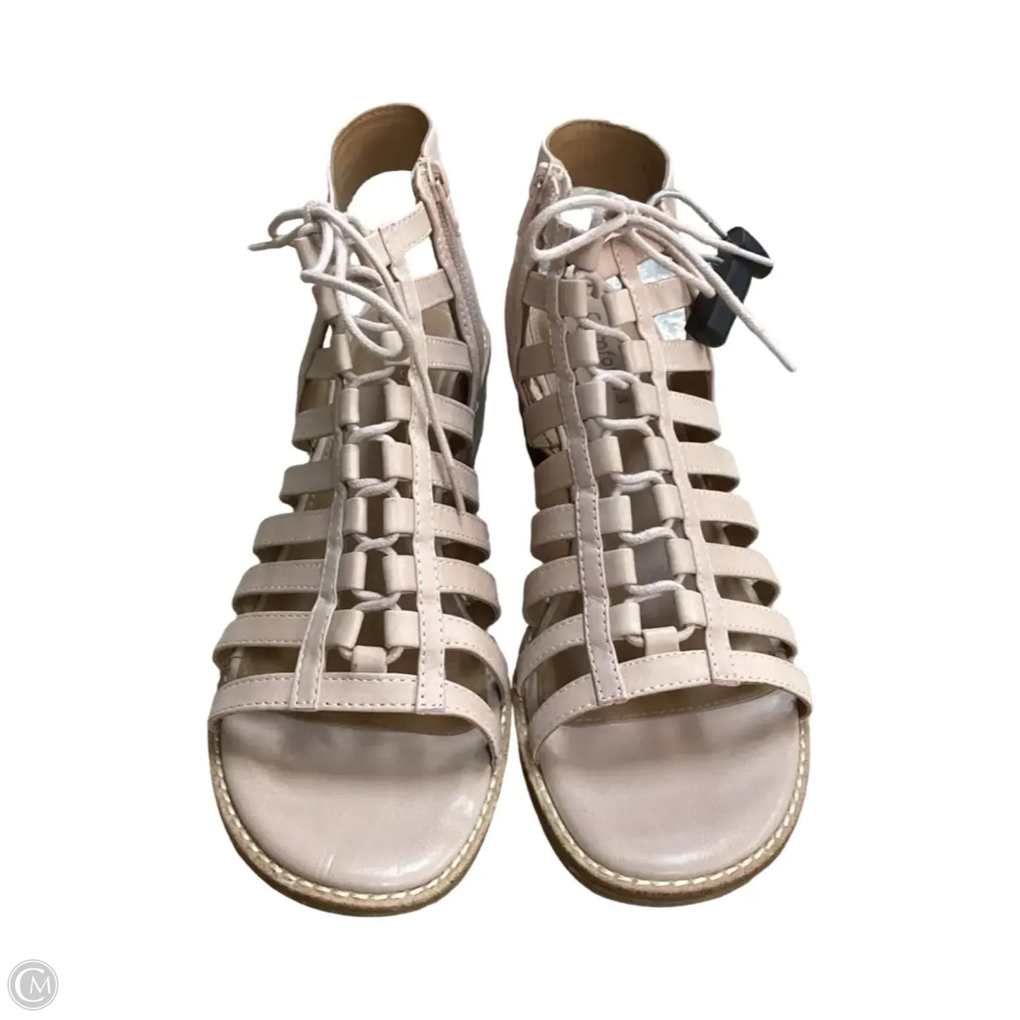 Sandals Heels Block By Comfortiva In Tan, Size: 11