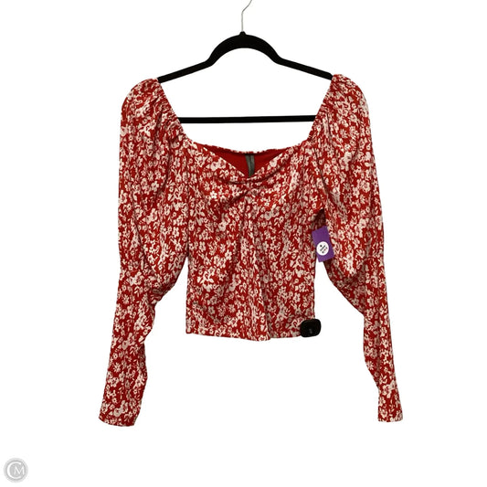 Blouse Long Sleeve By Anthropologie In Red, Size: Xs