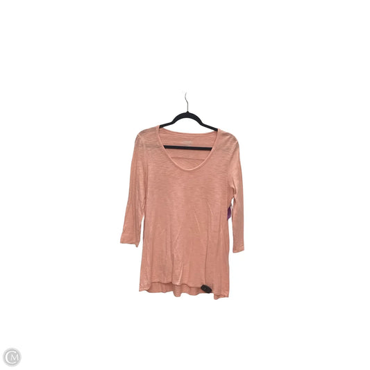 Top Long Sleeve Basic By Chicos In Peach, Size: M